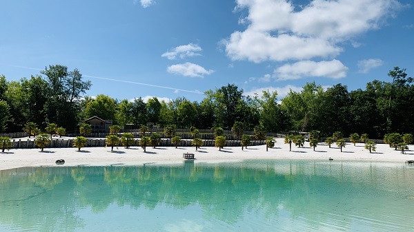 The artificial lagoon at the campsite