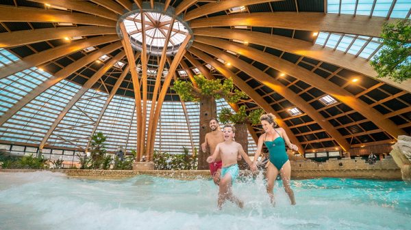 The dome overlooks the 2000m2 water park