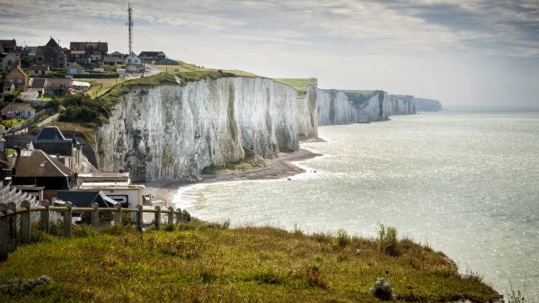 Falaises de craie blanche dans la Baie de Somme