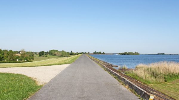 Cycling or walking around the lake