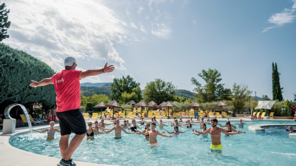 An aquagym class during your camping holiday