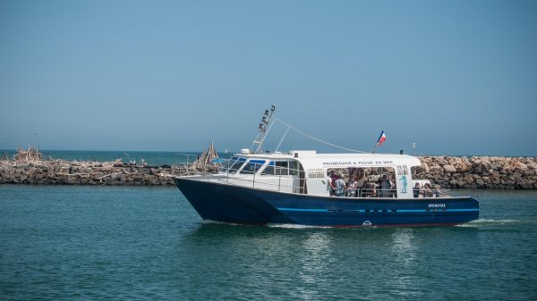 Bateau de promenade arrivant au port de Valras